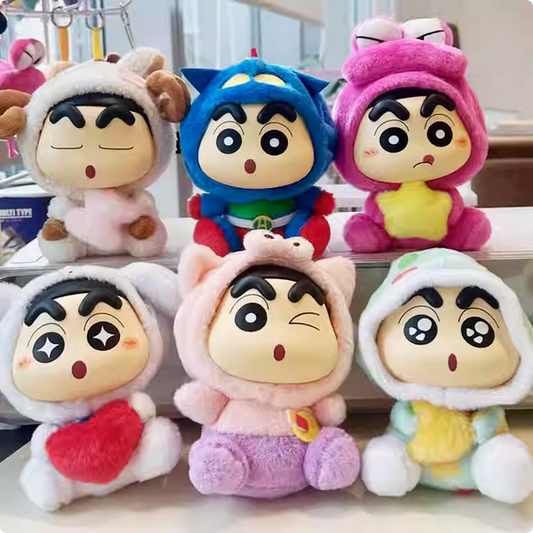 Japanese Cartoon Crayon Shin-chan Cosplay Fantasy Series 1 | Shiro Action Kamen ChocoBi Buriburi Sheep Pajamas - Figure Collectable Toys Mystery Blind Box
