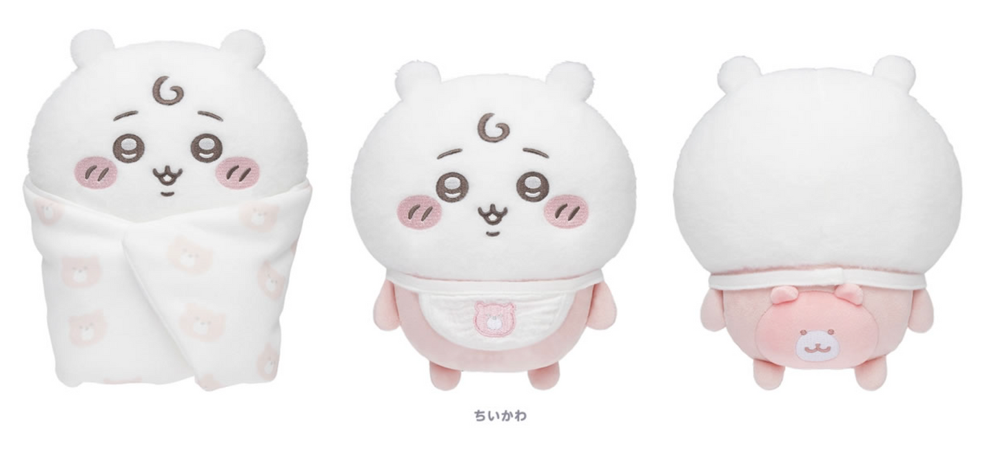 Japan ChiiKawa Baby Series | ChiiKawa Hachiware Usagi Cute Baby Plush Doll with Swaddle - Kawaii items Room Decoration Doll