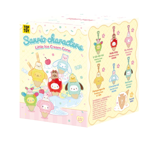 TOPTOY Sanrio Characters Mini Ice Cream Cone Plush Blind Box