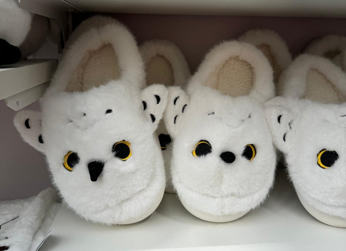 Harry Magical School Wizard Witch X Miniso | Magical School Animal Furry Slippers Owl Monster Book White Brown - Kawaii items KawaiiGiftLand
