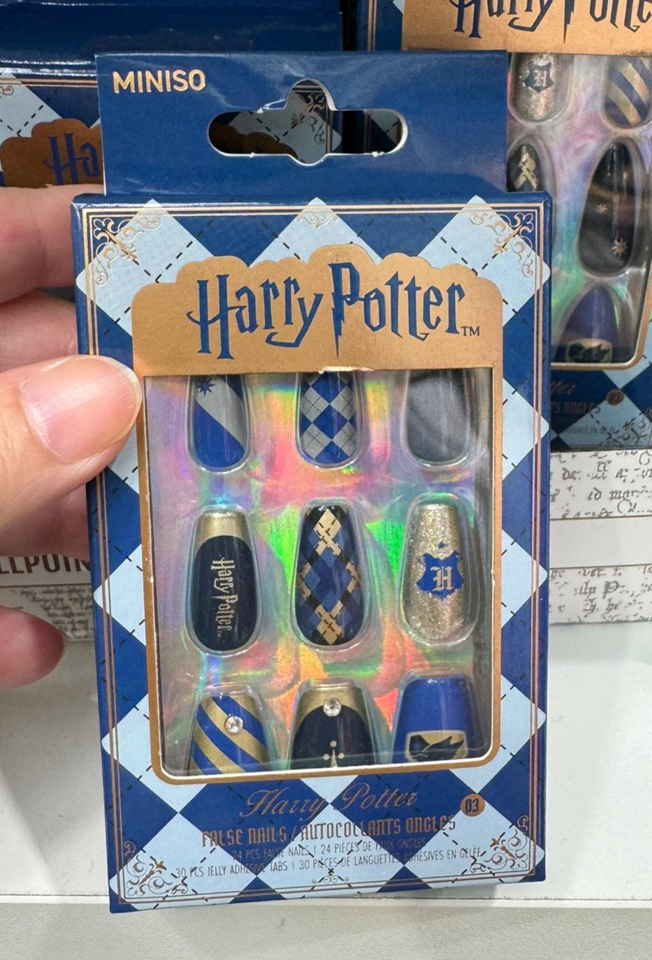 Harry Magical School Wizard Witch X Miniso | Magical School Four Houses Fake Nails Red Blue Green Yellow - Kawaii items KawaiiGiftLand