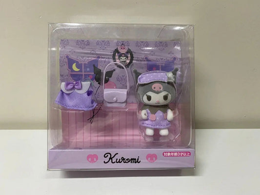 Japan Sanrio Kuromi Little Pajamas Mini Doll Toy Collections