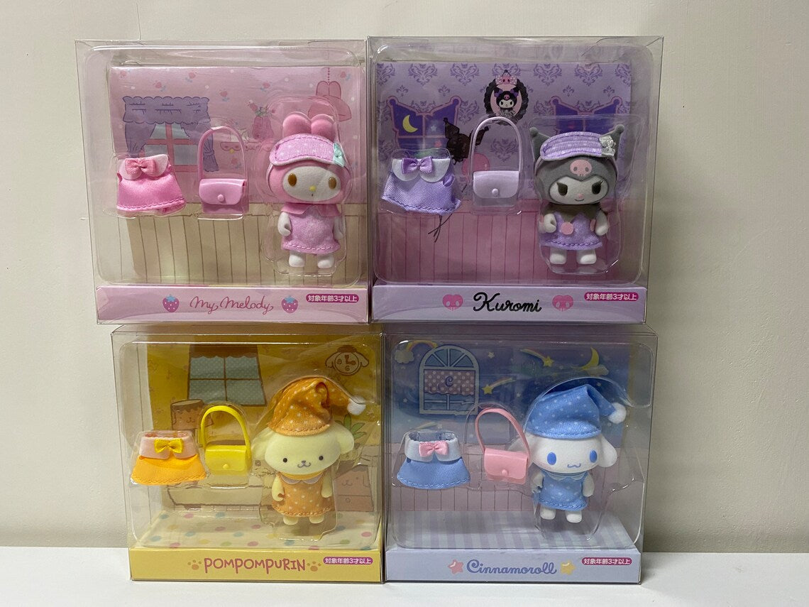 Japan Sanrio Pompompurin Little Pajamas Mini Doll Toy Collections KawaiiGiftLand