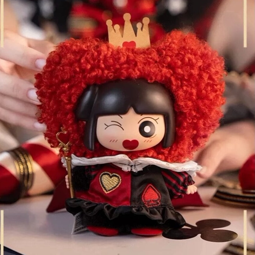 Secret Himawari vinyl plush pendant as the red queen with a gold crown