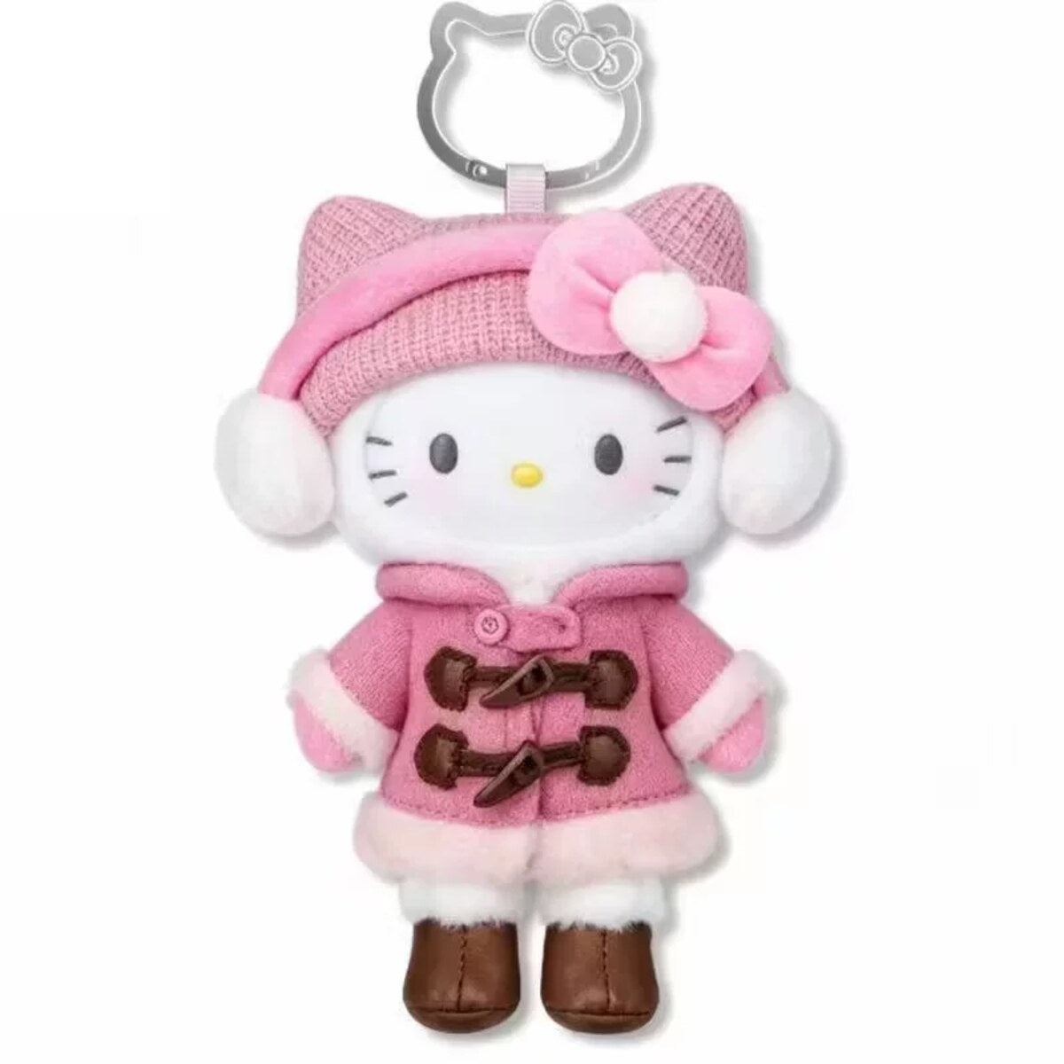 Warm Fantasy - Hello Kitty plush pendant in a pink toggle coat with earmuffs