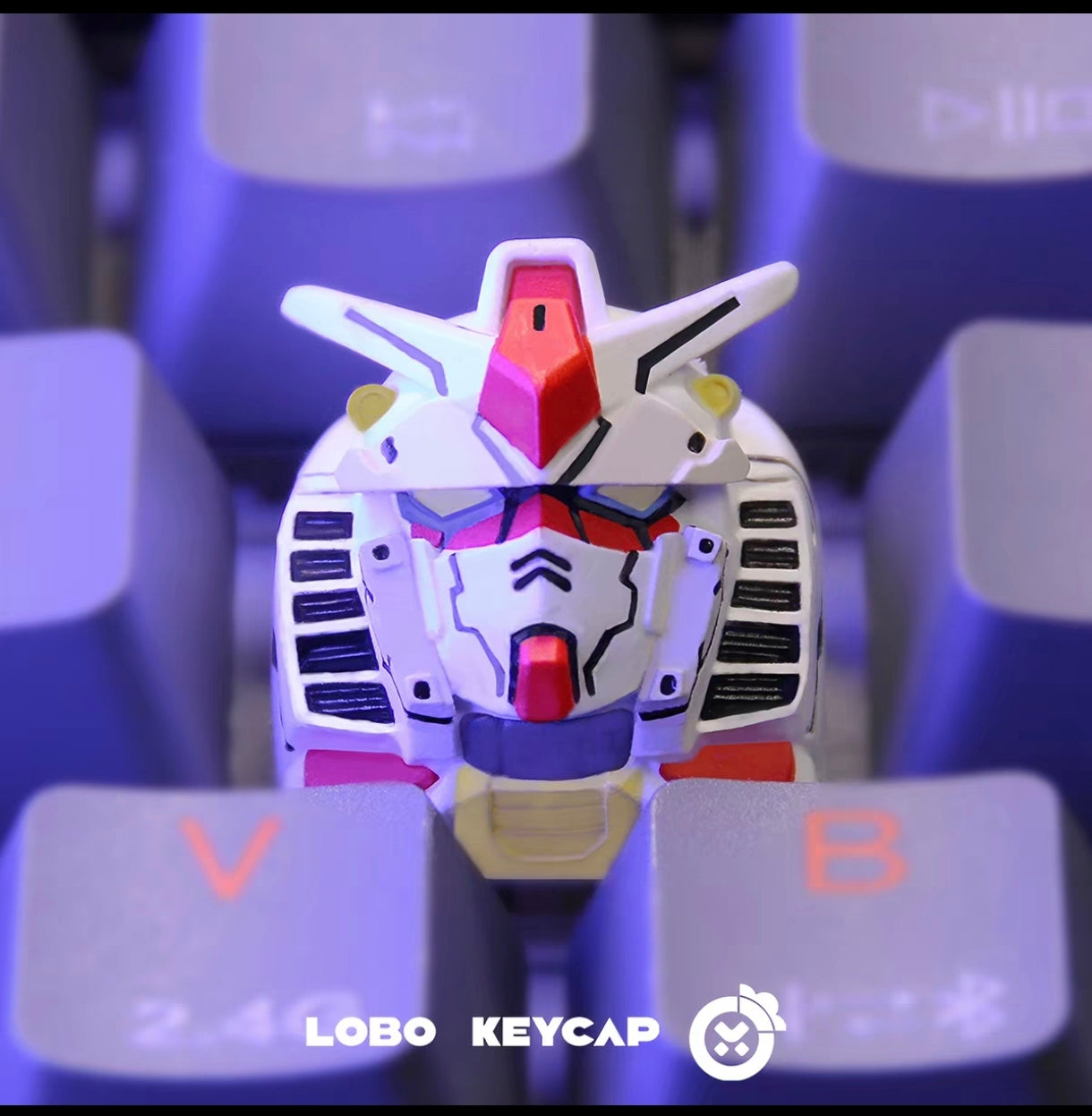 Lobo Keyboard Keycap Gundam RX-78-2 & Zaku II – Hand-Cast Resin Anime Keyboard Accessory & Desk Decor