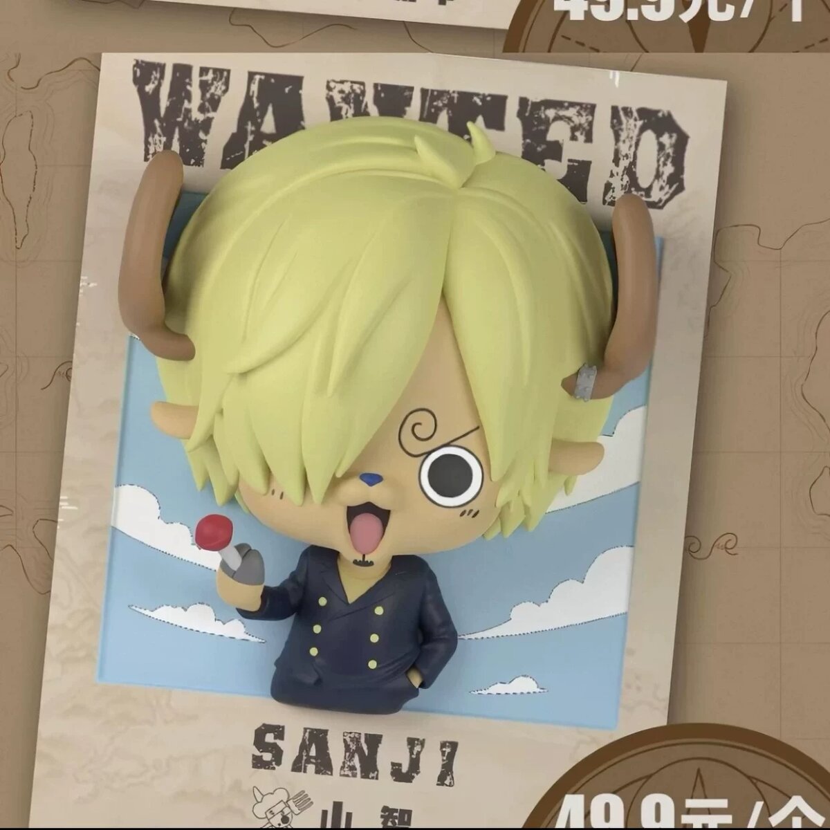 Chopper dress-up 3D fridge magnet Sanji WANTED poster