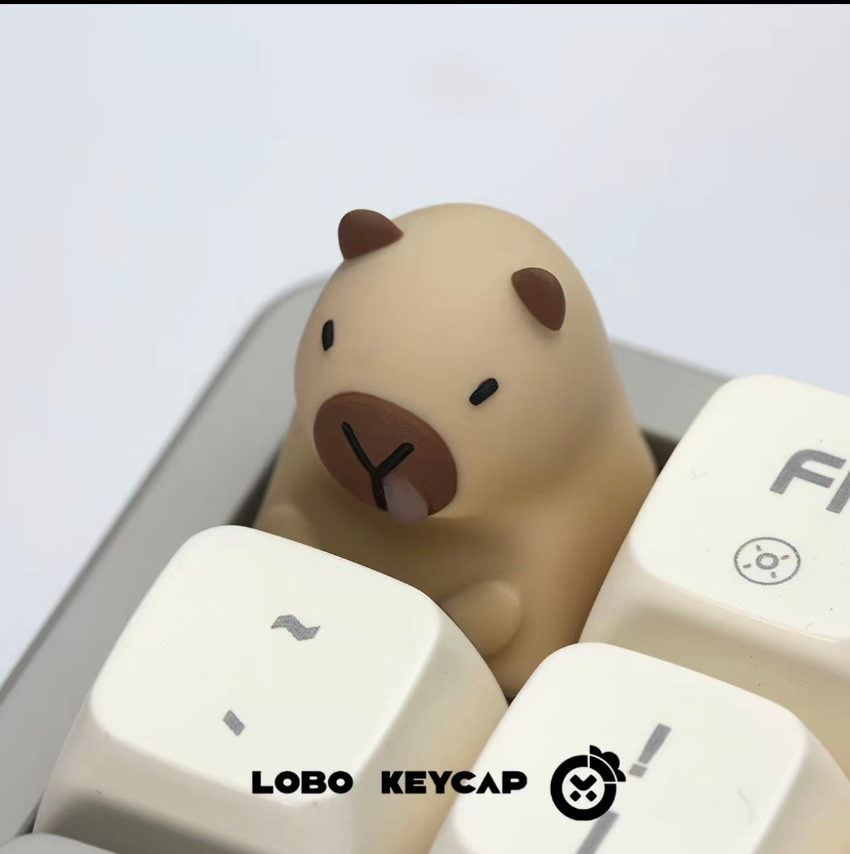 Lobo Cute Capybara Artisan Keycaps – Hand-Cast Resin Kawaii Mechanical Keyboard Accessories & Desk Decor