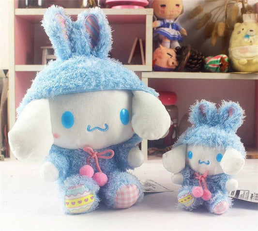 Sanrio Easter Rabbit Cinnamoroll Blue Plush Doll & Mini Plush Doll Keychain KawaiiGiftLand