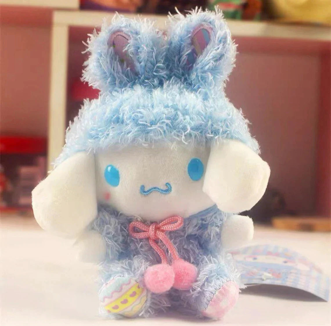 Sanrio Easter Rabbit Cinnamoroll Blue Plush Doll & Mini Plush Doll Keychain KawaiiGiftLand