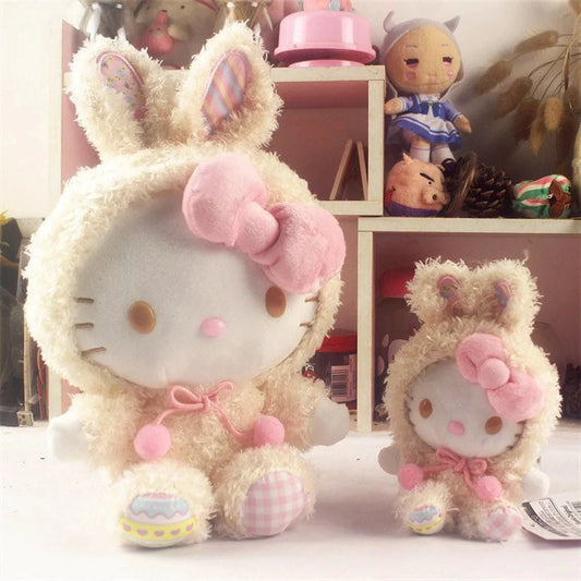 Sanrio Easter Rabbit Hello Kitty Yellow Plush Doll & Mini Plush Doll Keychain KawaiiGiftLand