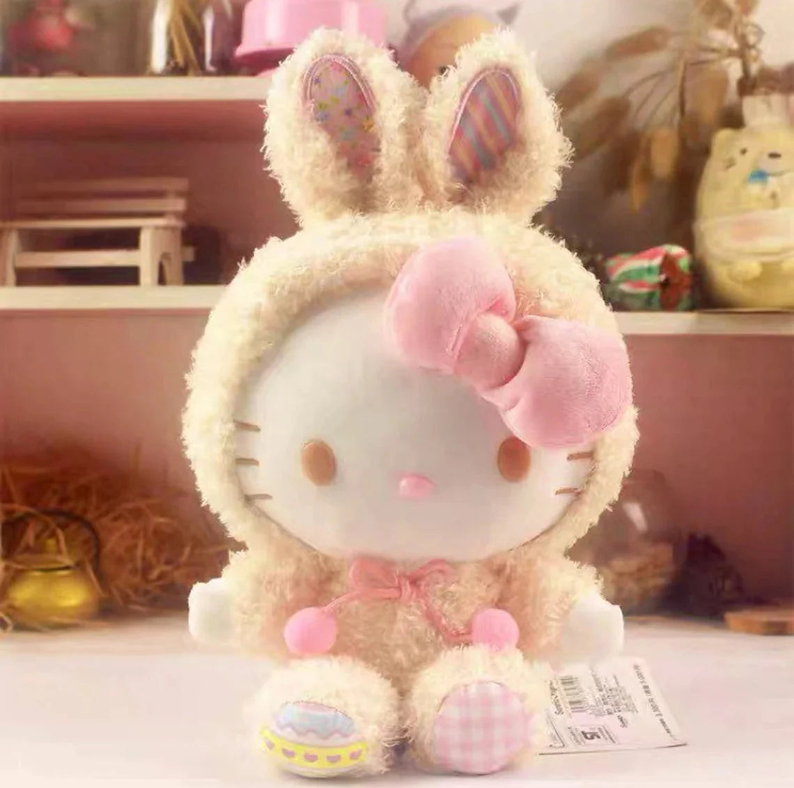 Sanrio Easter Rabbit Hello Kitty Yellow Plush Doll & Mini Plush Doll Keychain KawaiiGiftLand