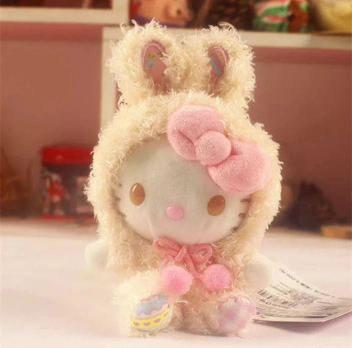 Sanrio Easter Rabbit Hello Kitty Yellow Plush Doll & Mini Plush Doll Keychain KawaiiGiftLand