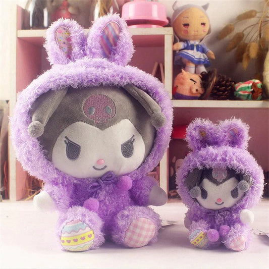 Sanrio Easter Rabbit Kuromi Purple Plush Doll & Mini Plush Doll Keychain KawaiiGiftLand