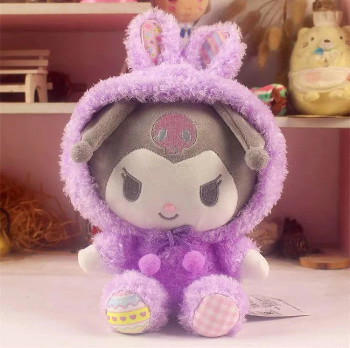 Sanrio Easter Rabbit Kuromi Purple Plush Doll & Mini Plush Doll Keychain KawaiiGiftLand