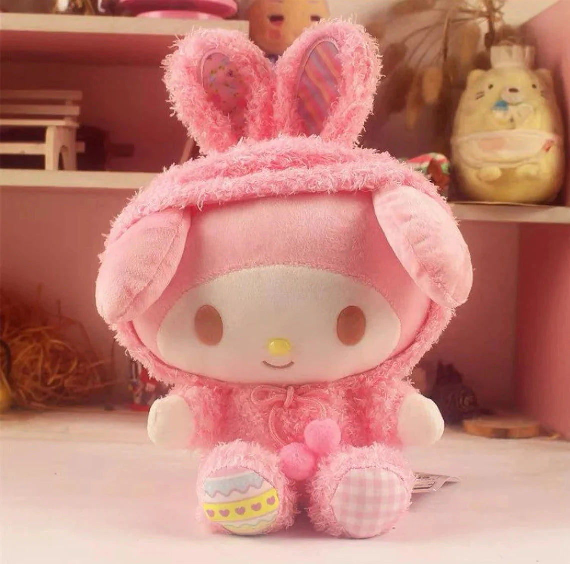 Sanrio Easter Rabbit My Melody Pink Plush Doll & Mini Plush Doll Keychain KawaiiGiftLand