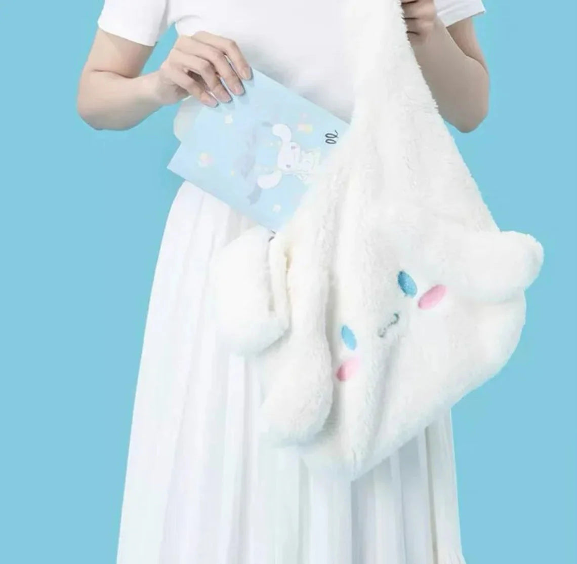 Sanrio My Melody Cinnamoroll Pompompurin Fluffy Handbag Tote Bag KawaiiGiftLand
