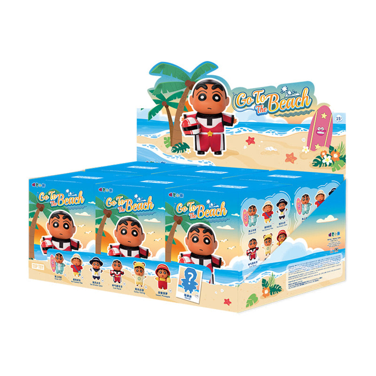 TOPTOY Crayon Shin-chan Go To The Beach Series complete set display