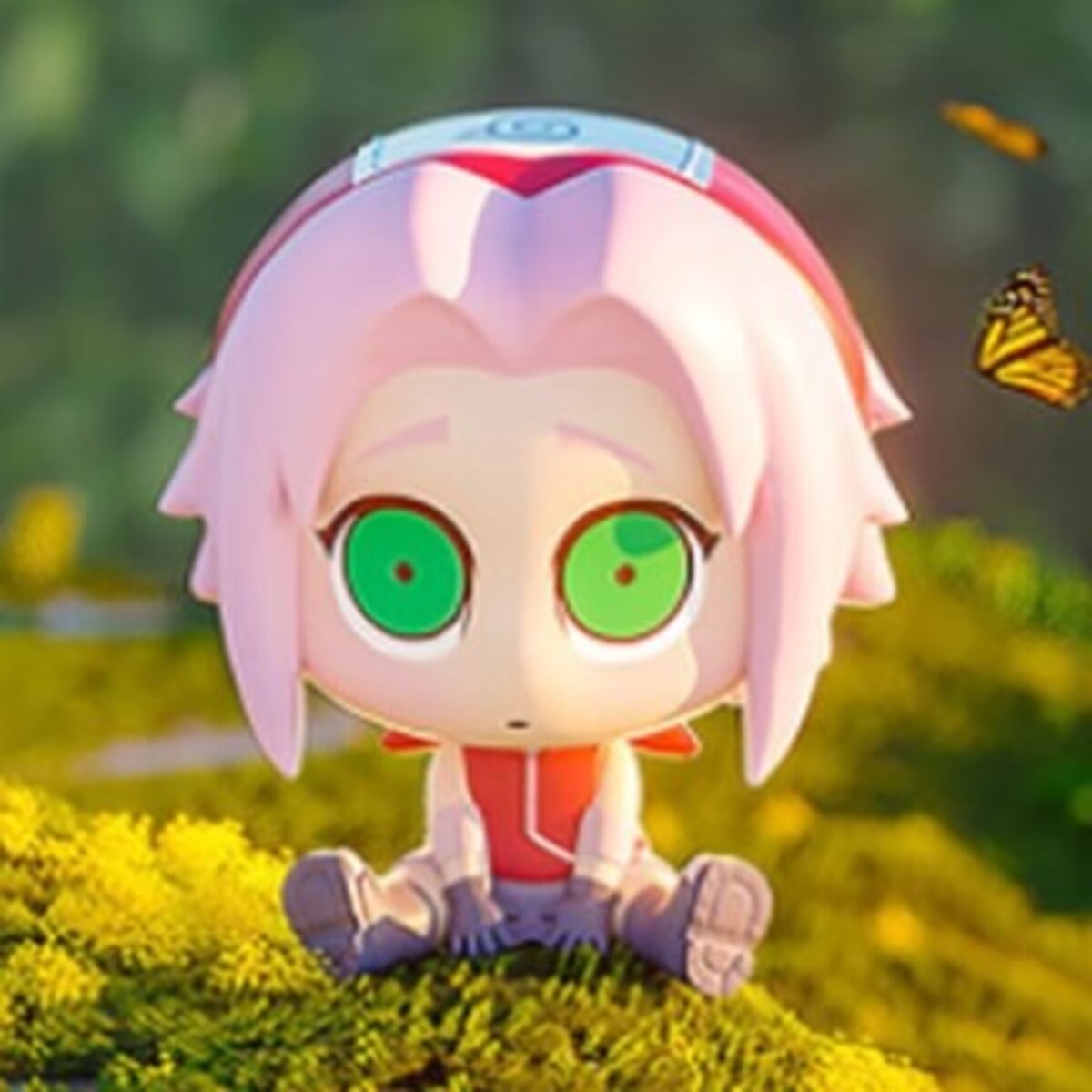 Sakura Haruno sitting figure from the MINISO x Naruto Shippuden Sitting Series blind box