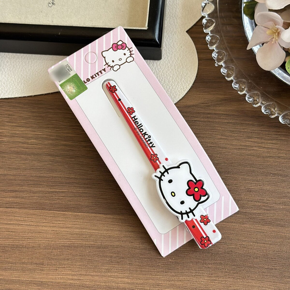 Hello Kitty floral long bar hair clip 12.5cm - Sanrio licensed hair accessory