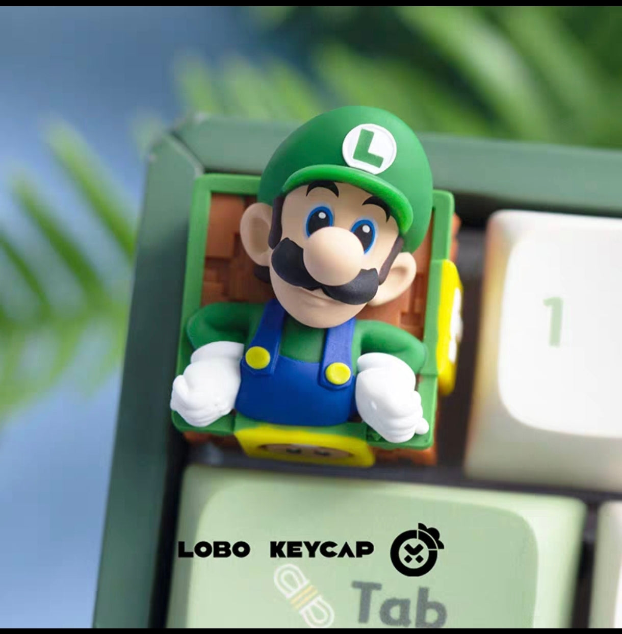 Lobo Keyboard Keycap Super Mario Retro Gaming Artisan Keycaps – Hand-Cast Resin Anime Keyboard Accessories & Desk Decor