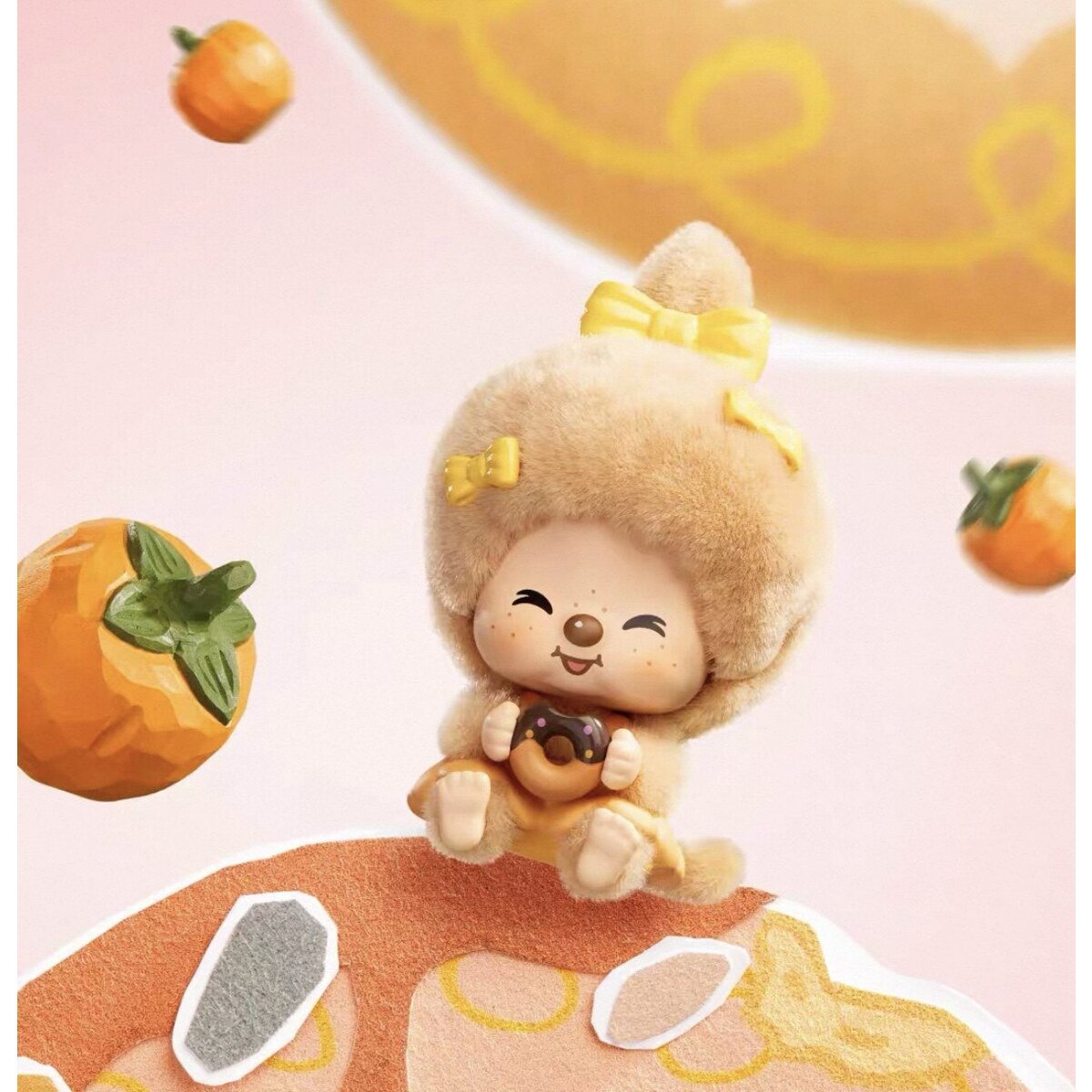 Monchhichi Sweet Orange plush pendant design with mandarins