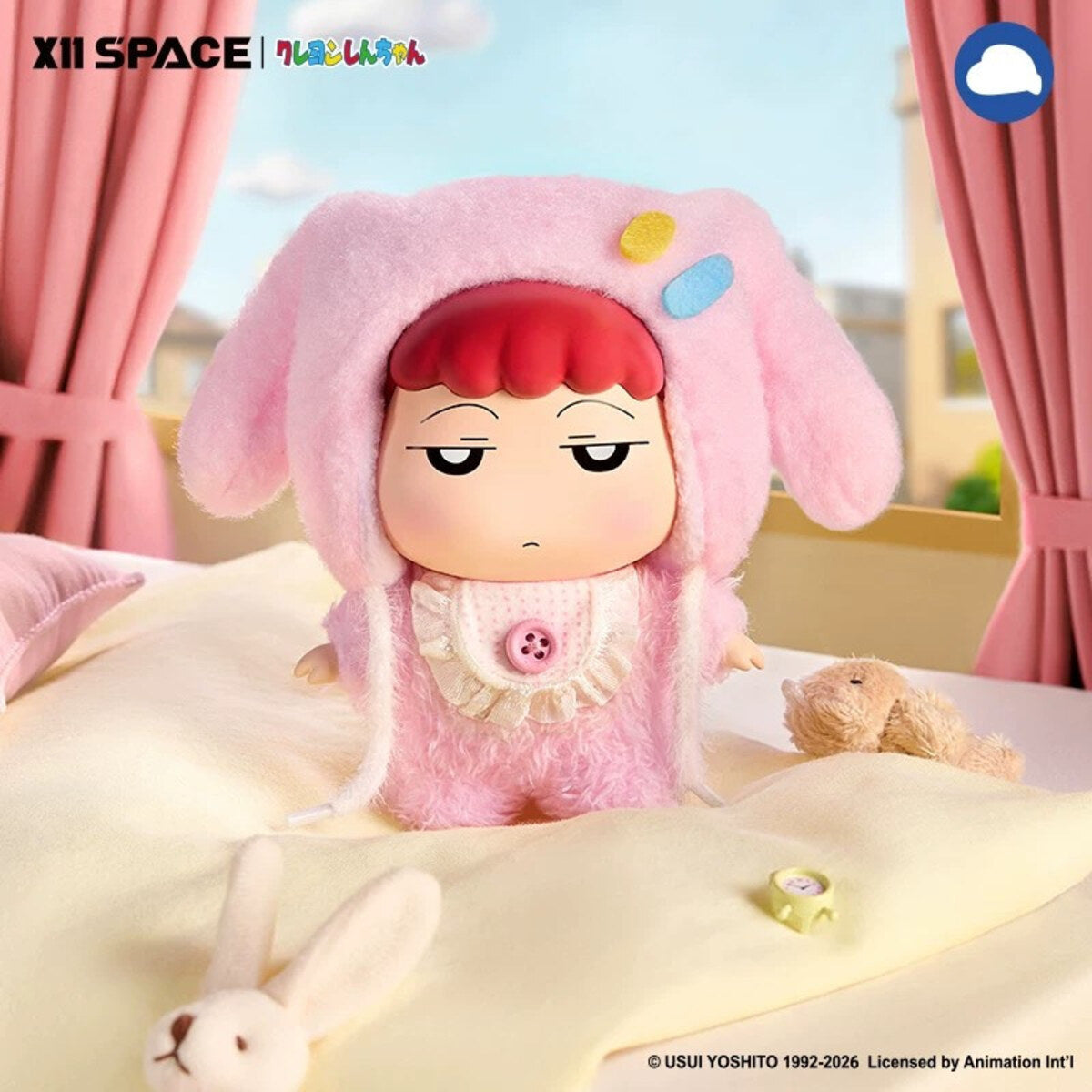 Sleepy Nene MINI plush figure in pink bunny onesie