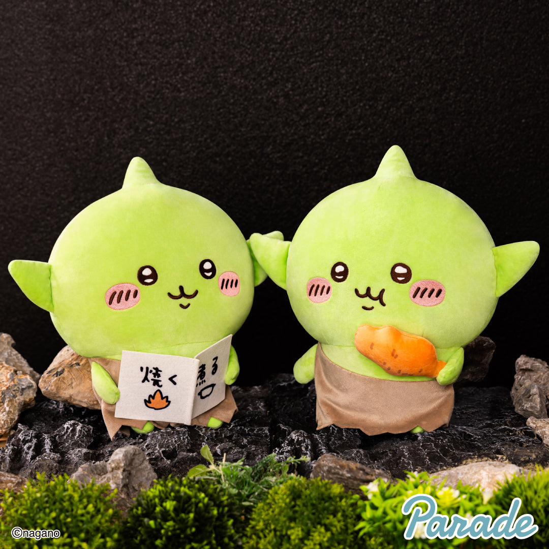 Japan ChiiKawa | Cute Goblin Reading Recipe and Eating Chicken Leg Big 30cm Plush Doll Kawaii items Room Decoration doll
