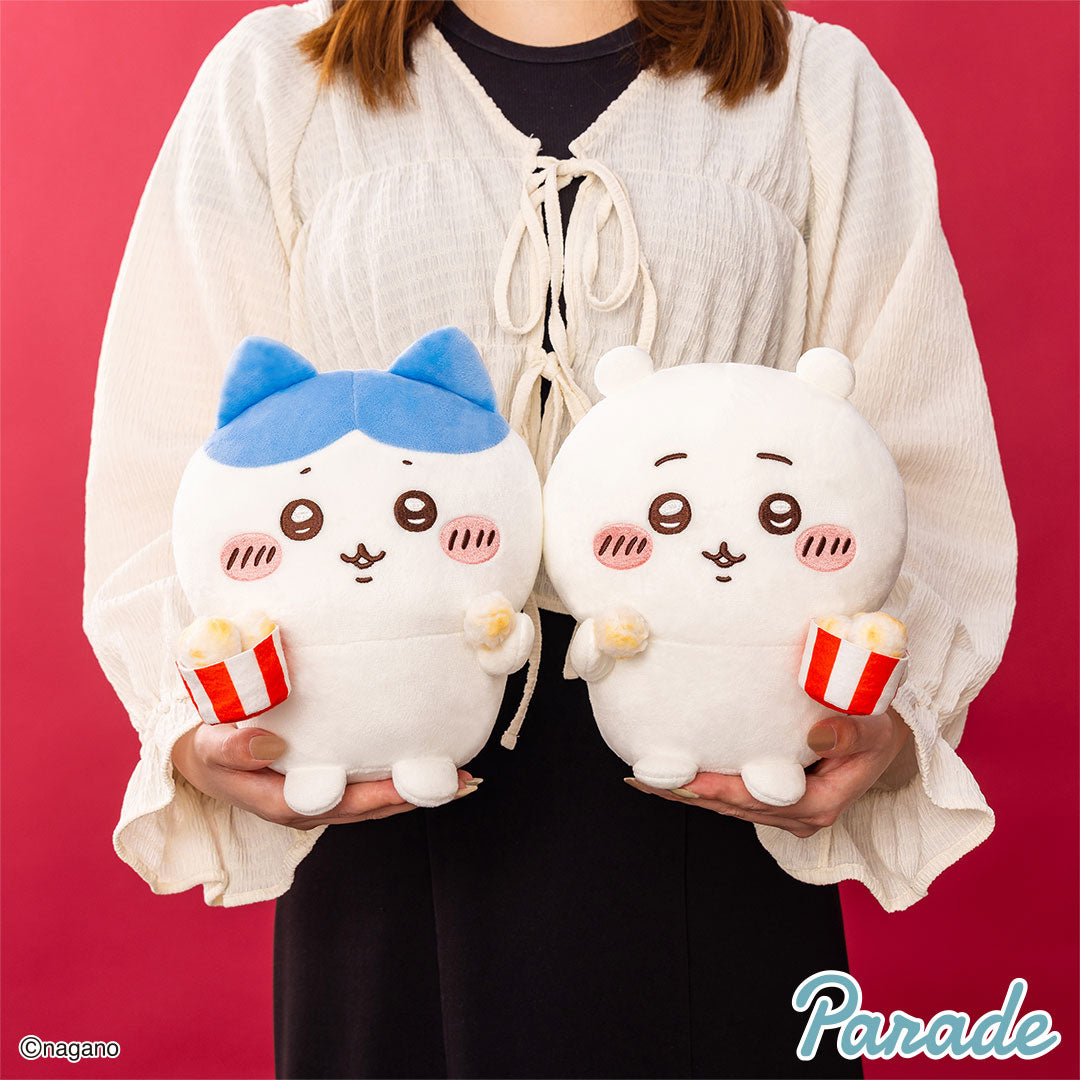 Chiikawa | ChiiKawa Hachiware Eating Popcorn Cute Plush Doll | Phone Case | back view