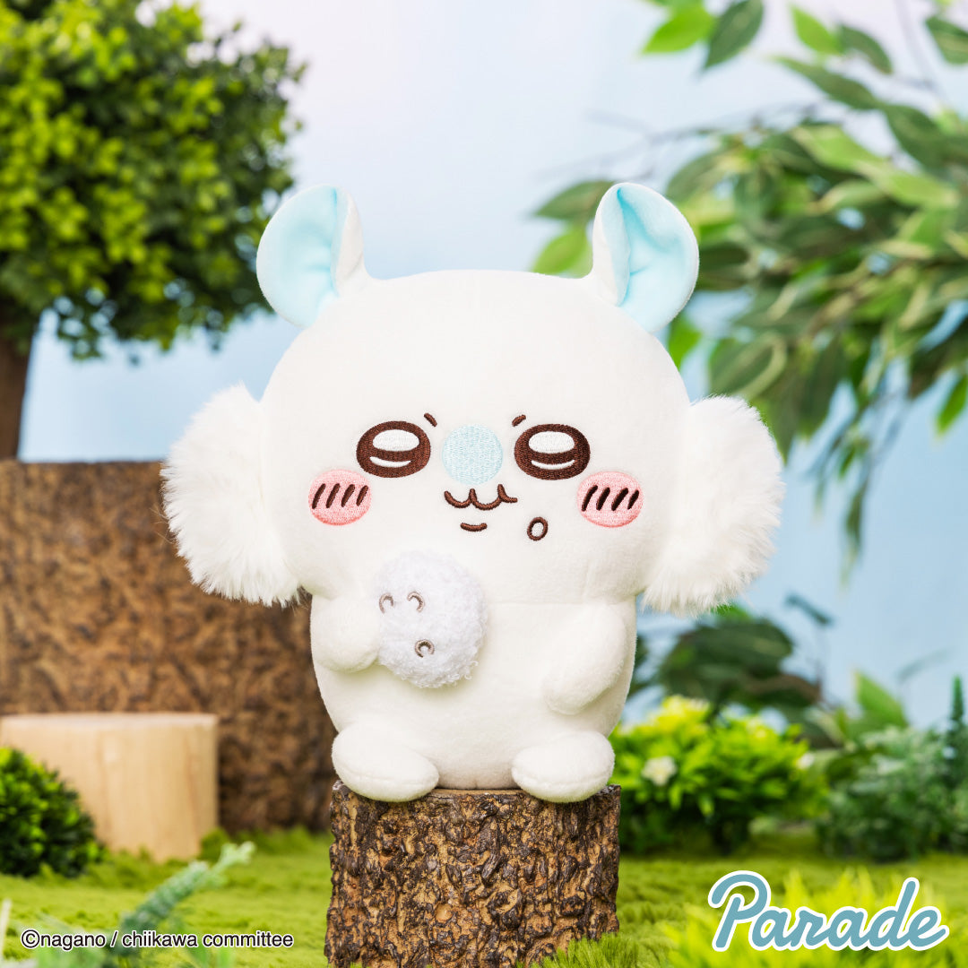 Japan ChiiKawa | Smiley Mononga Eating Onigiri Plush Doll Kawaii items Room Decoration doll - KawaiiGiftLand