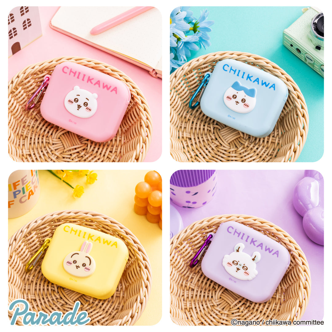 Japan ChiiKawa | ChiiKawa Hachiware Usagi Momonga Kurimanju Rakko Shisa Crab Earphone Soft Plastic Case Purse Keychain Kawaii items Room Decoration KawaiiGiftLand