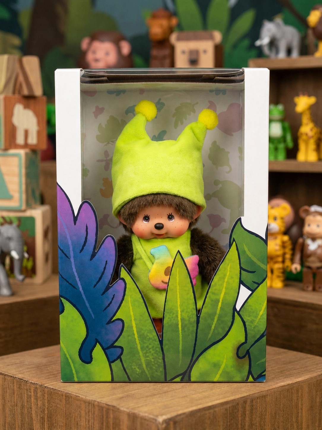 [Pre owned- New] Monchhichi x Greenie Crossover Plush Doll (20cm)