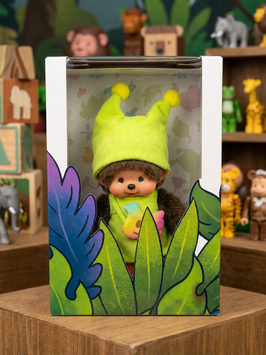 [Pre owned- New] Monchhichi x Greenie Crossover Plush Doll (20cm)