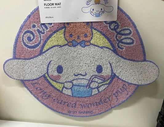Sanrio Cinnamoroll with Logo Floor Mat KawaiiGiftLand