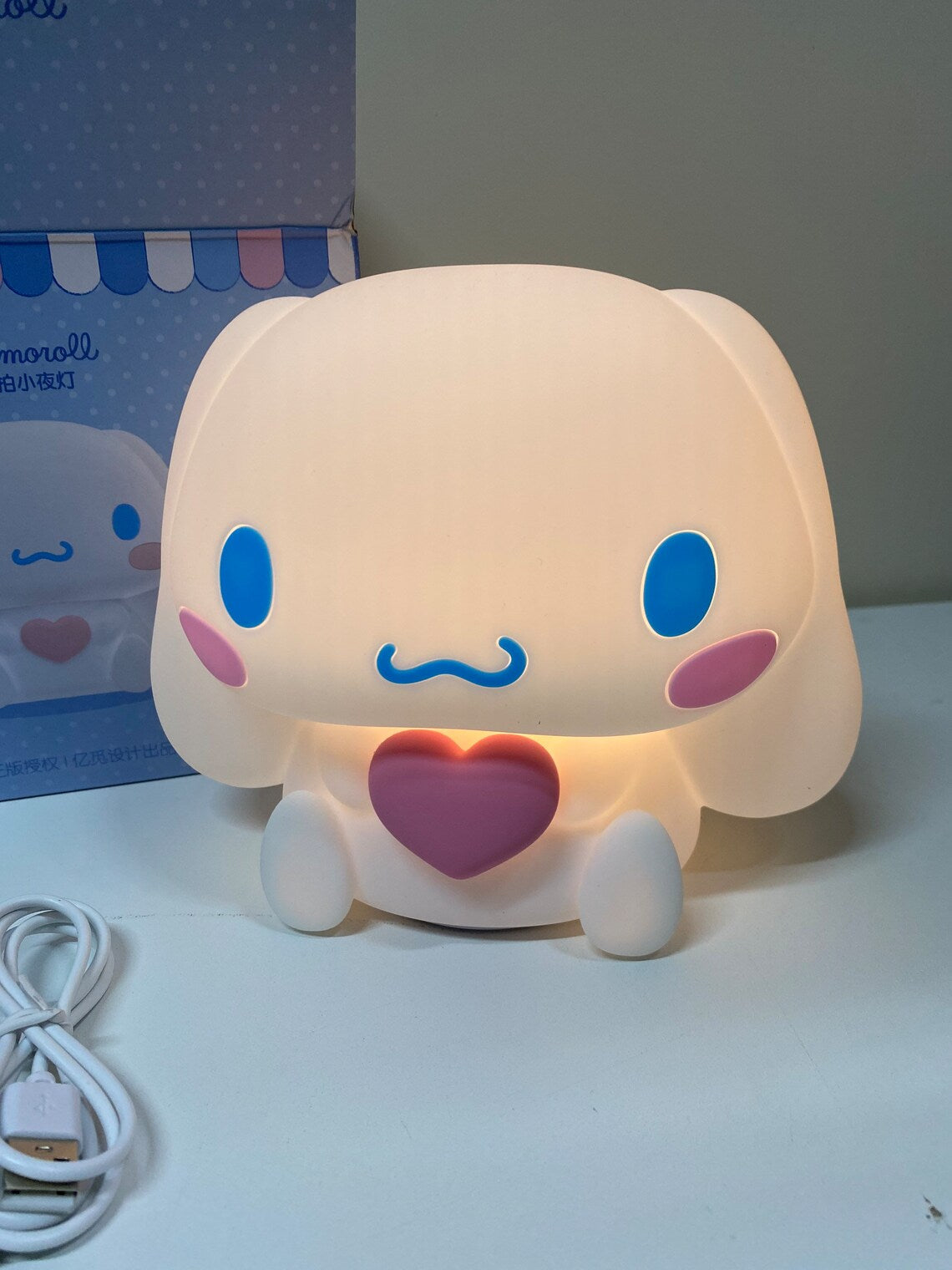 Sanrio Big Cinnamoroll with Heart Soft Night Light with LED Light KawaiiGiftLand