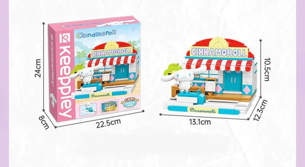 Sanrio Cinnamoroll Coconut Ice Shop Building Blocks Toy Collections KawaiiGiftLand