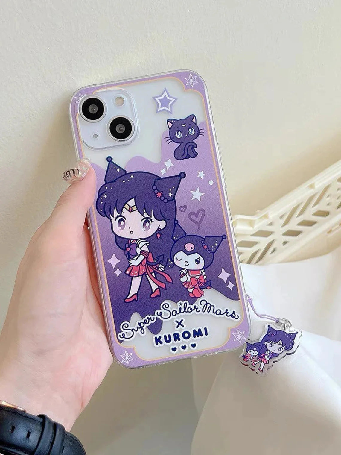 Clean Japanese Cartoon Sailor Moon iPhone Strap KT MM KU CN PN iPhone Case 6 7 8 PLUS SE2 XS XR X 11 12 13 14 15 16 Pro Promax 12mini 13mini KawaiiGiftLand