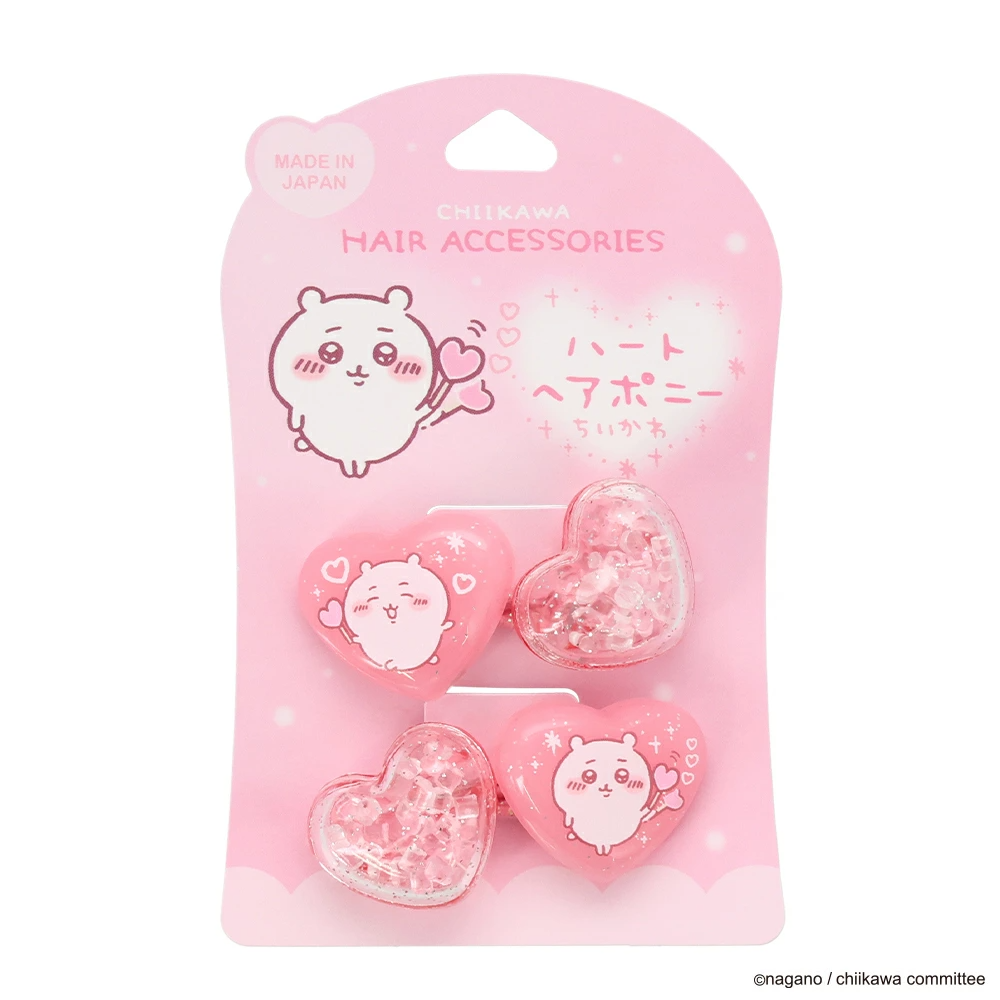 Japan ChiiKawa | ChiiKawa Hachiware Usagi Momonga Cute Icon with Bling Heart Ponytail Holders Scrunchies Kawaii items Cute Hair Accessories KawaiiGiftLand