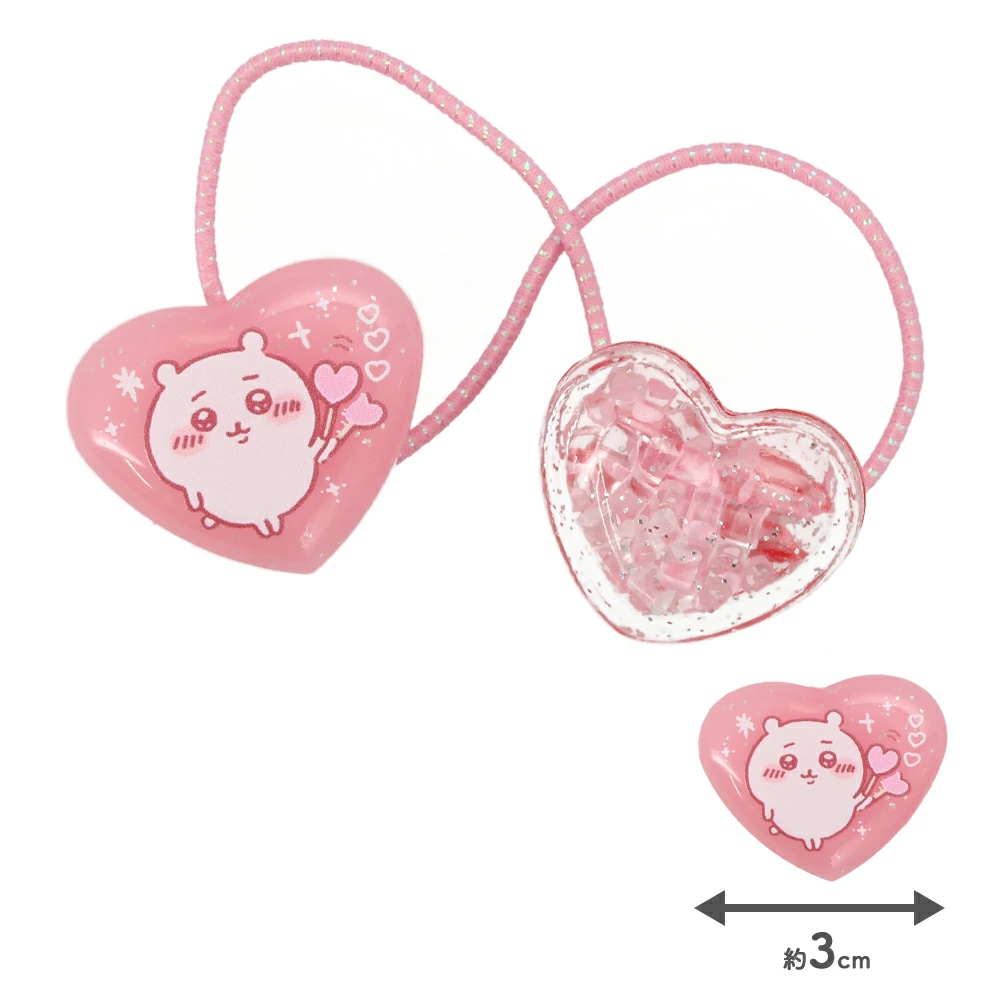 Japan ChiiKawa | ChiiKawa Hachiware Usagi Momonga Cute Icon with Bling Heart Ponytail Holders Scrunchies Kawaii items Cute Hair Accessories KawaiiGiftLand