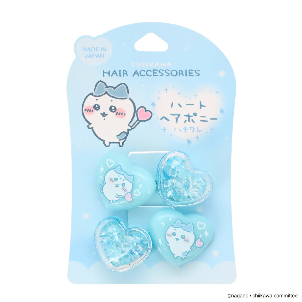 Japan ChiiKawa | ChiiKawa Hachiware Usagi Momonga Cute Icon with Bling Heart Ponytail Holders Scrunchies Kawaii items Cute Hair Accessories KawaiiGiftLand