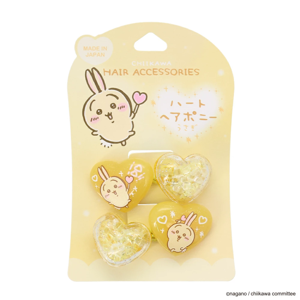 Japan ChiiKawa | ChiiKawa Hachiware Usagi Momonga Cute Icon with Bling Heart Ponytail Holders Scrunchies Kawaii items Cute Hair Accessories KawaiiGiftLand