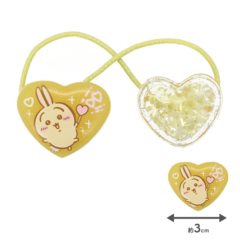 Japan ChiiKawa | ChiiKawa Hachiware Usagi Momonga Cute Icon with Bling Heart Ponytail Holders Scrunchies Kawaii items Cute Hair Accessories KawaiiGiftLand