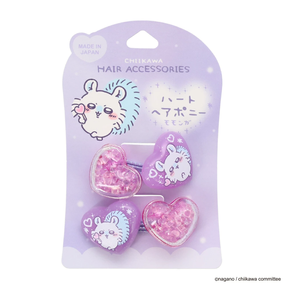 Japan ChiiKawa | ChiiKawa Hachiware Usagi Momonga Cute Icon with Bling Heart Ponytail Holders Scrunchies Kawaii items Cute Hair Accessories KawaiiGiftLand