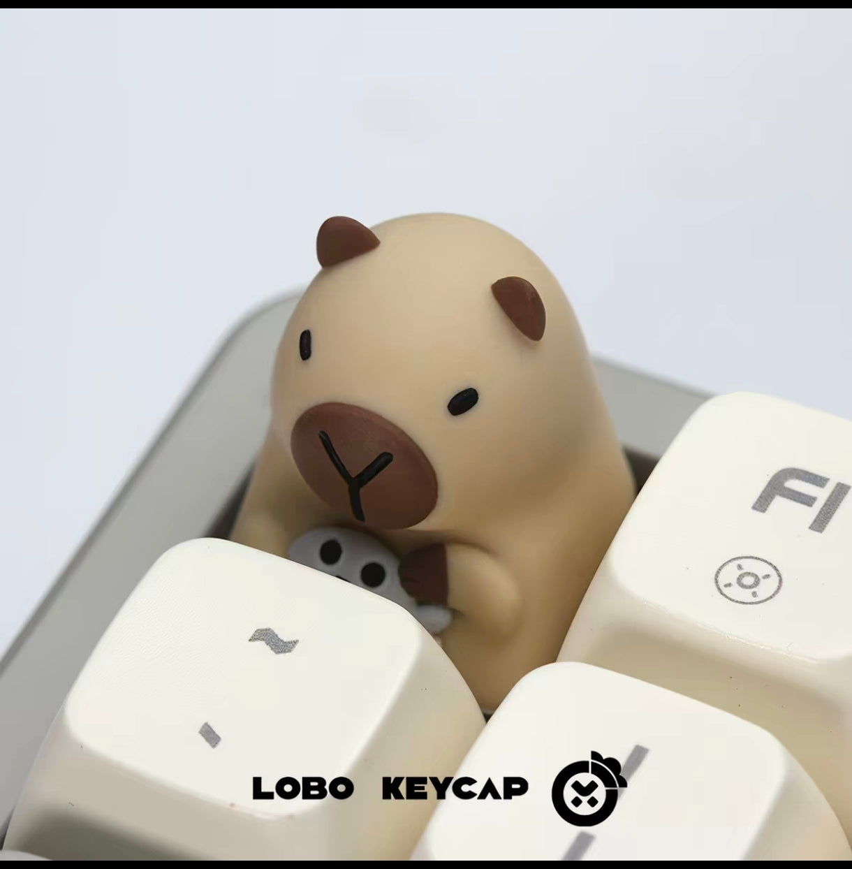 Lobo Cute Capybara Artisan Keycaps – Hand-Cast Resin Kawaii Mechanical Keyboard Accessories & Desk Decor