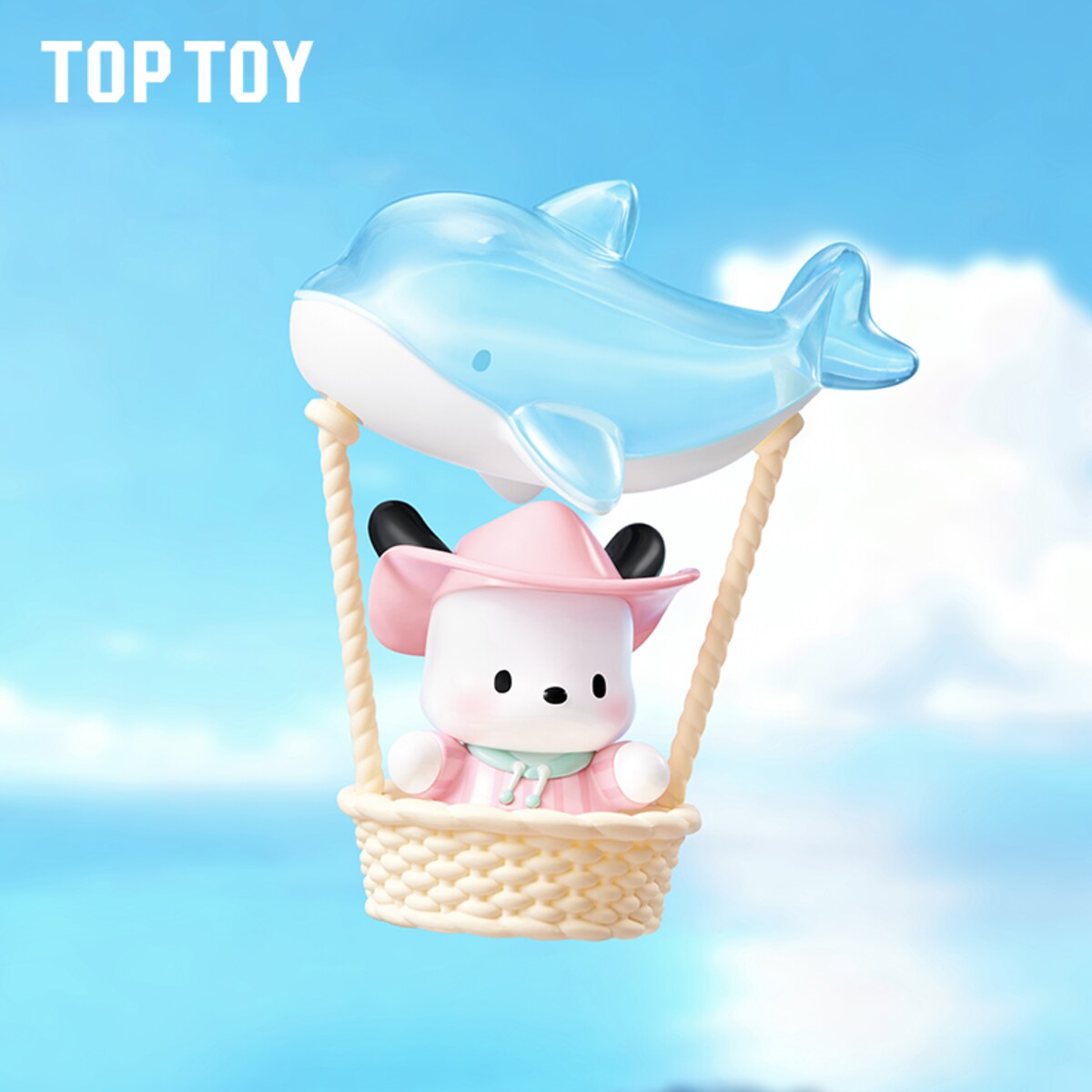 Pochacco Travel Diary Series hot air balloon vinyl figure with dolphin - blind box design