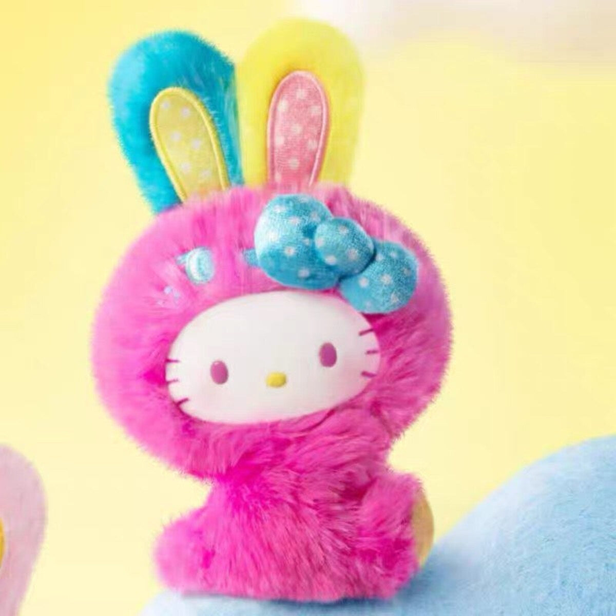 Raspberry Bunny - Hello Kitty Rainbow Bunny plush vinyl keychain pendant, opened and confirmed