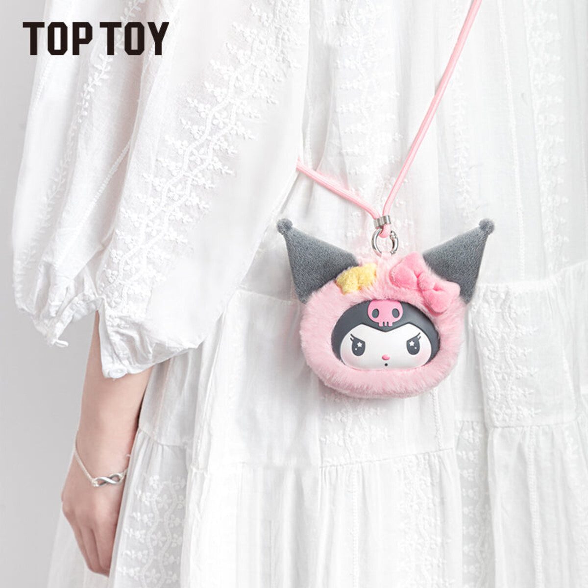 Kuromi zodiac plush blind box charm worn on a bag