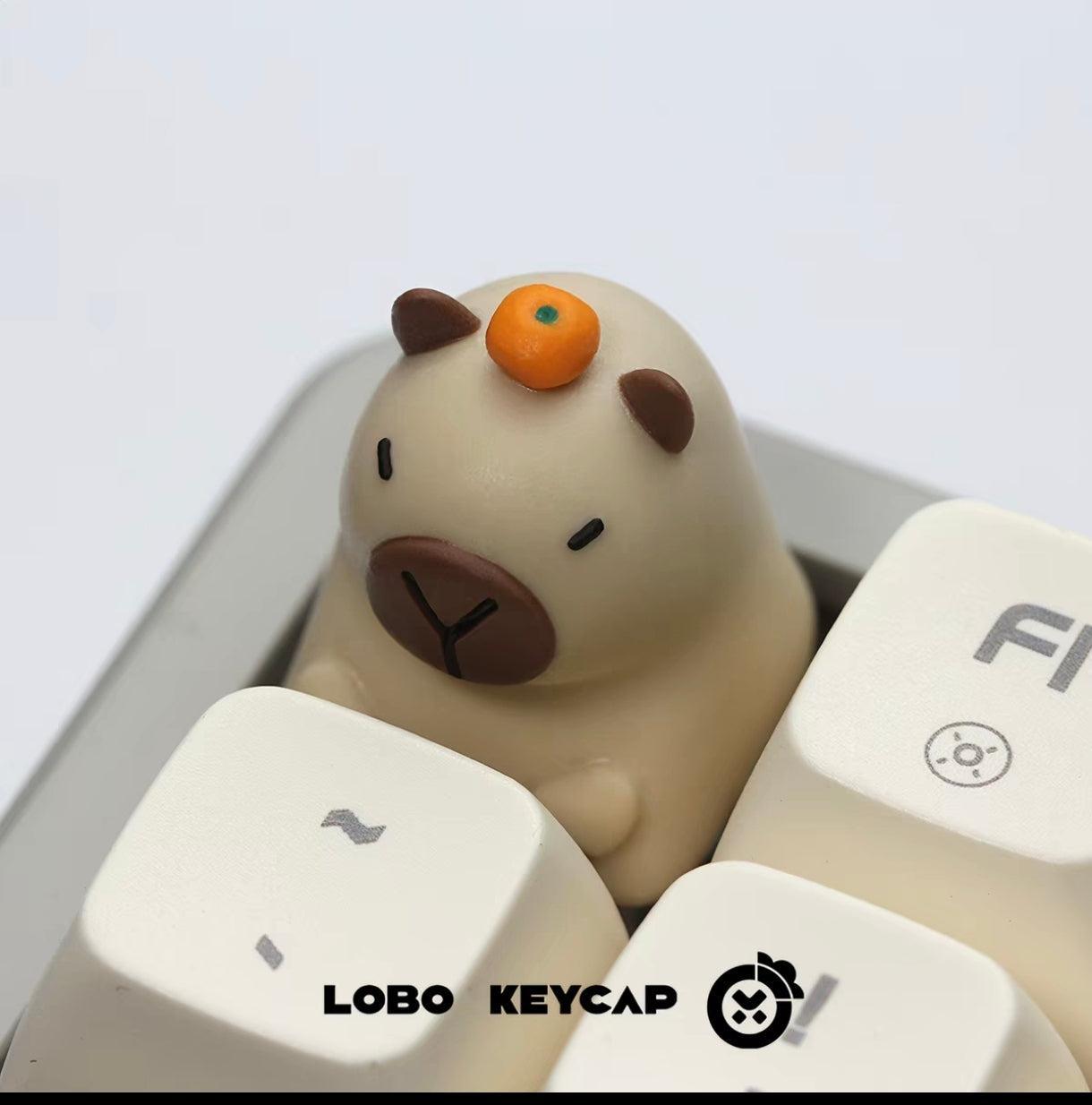 Lobo Cute Capybara Artisan Keycaps – Hand-Cast Resin Kawaii Mechanical Keyboard Accessories & Desk Decor