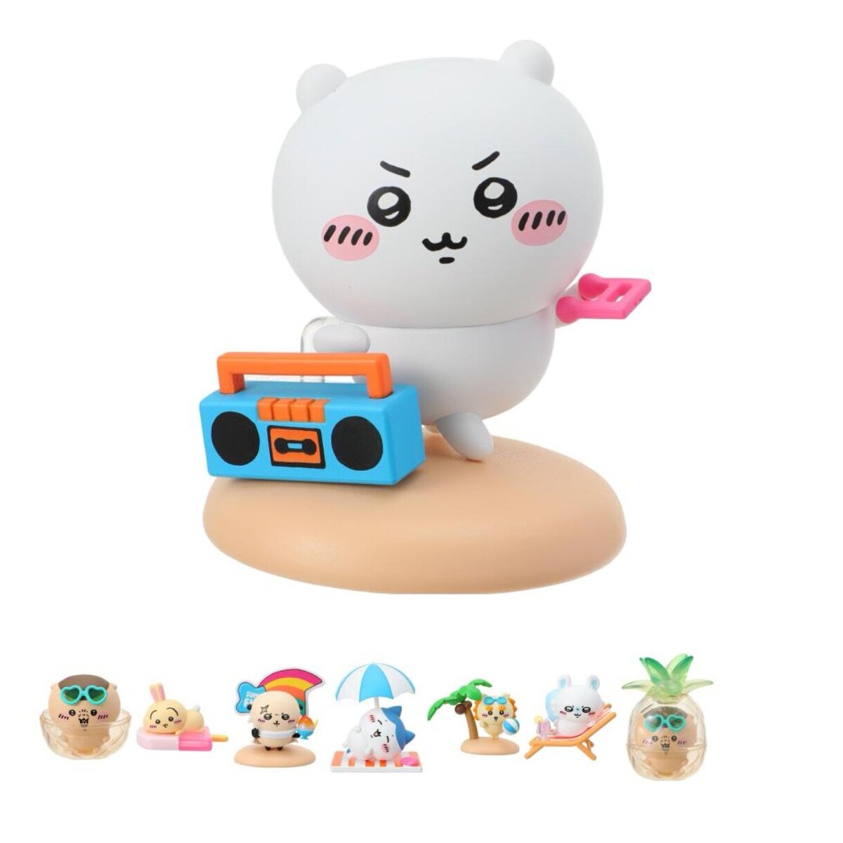 Chiikawa listening to music on a boombox, MINISO Chiikawa Summer Momo Cha Series