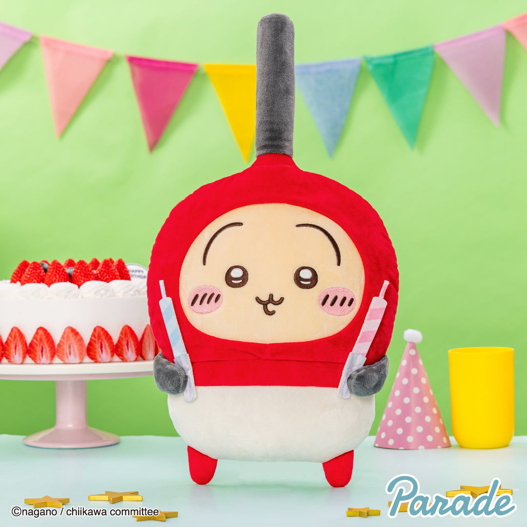Japan ChiiKawa ChiiKawa & Hachiware Birthday 2025 Series | ChiiKawa Hachiware Usagi Birthday Cake Cream and Lighter Big 30cm Plush Doll  Kawaii items Room Decoration doll KawaiiGiftLand